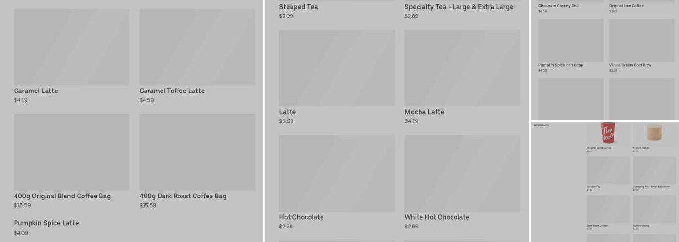 Tim Hortons Menu