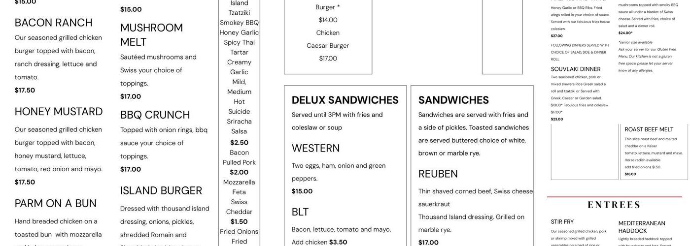 Harry Stone's Social House Menu