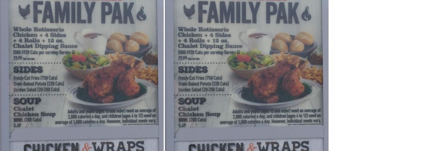 Harvey's Menu