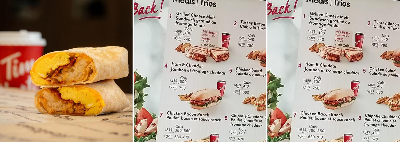 Tim Hortons Menu