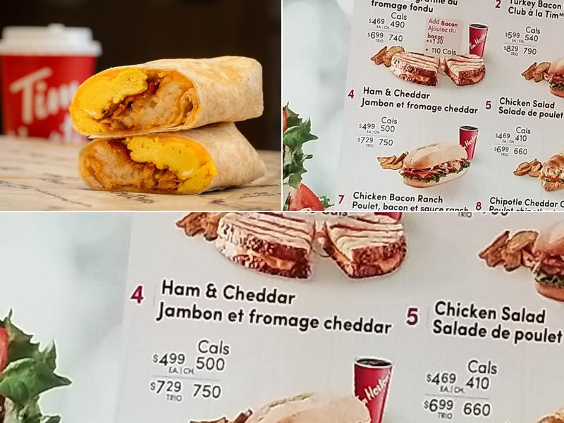 Tim Hortons Menu
