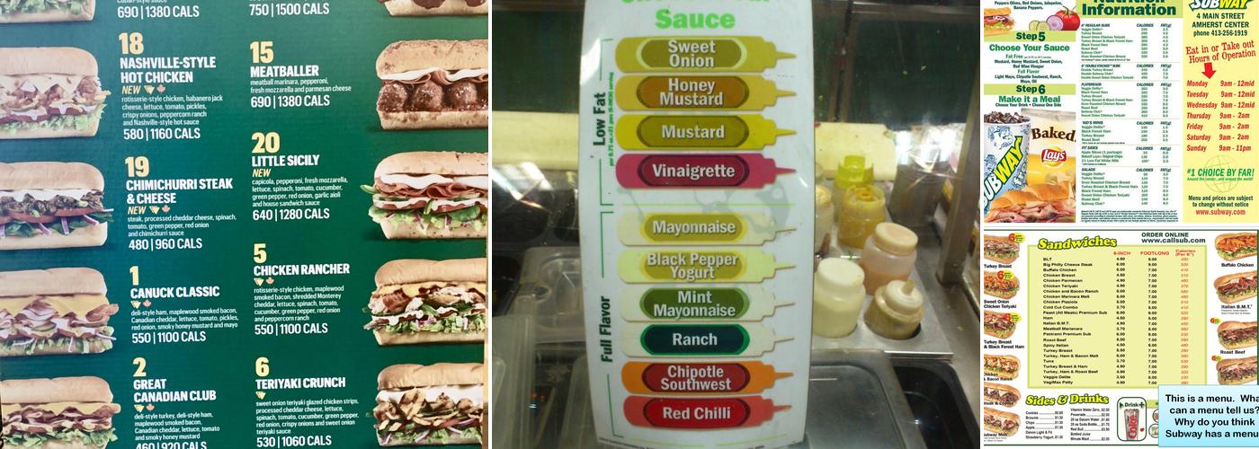 Subway Menu