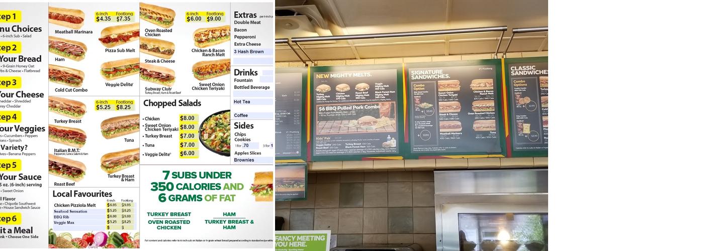 Subway Menu
