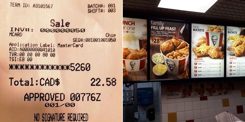 KFC Menu