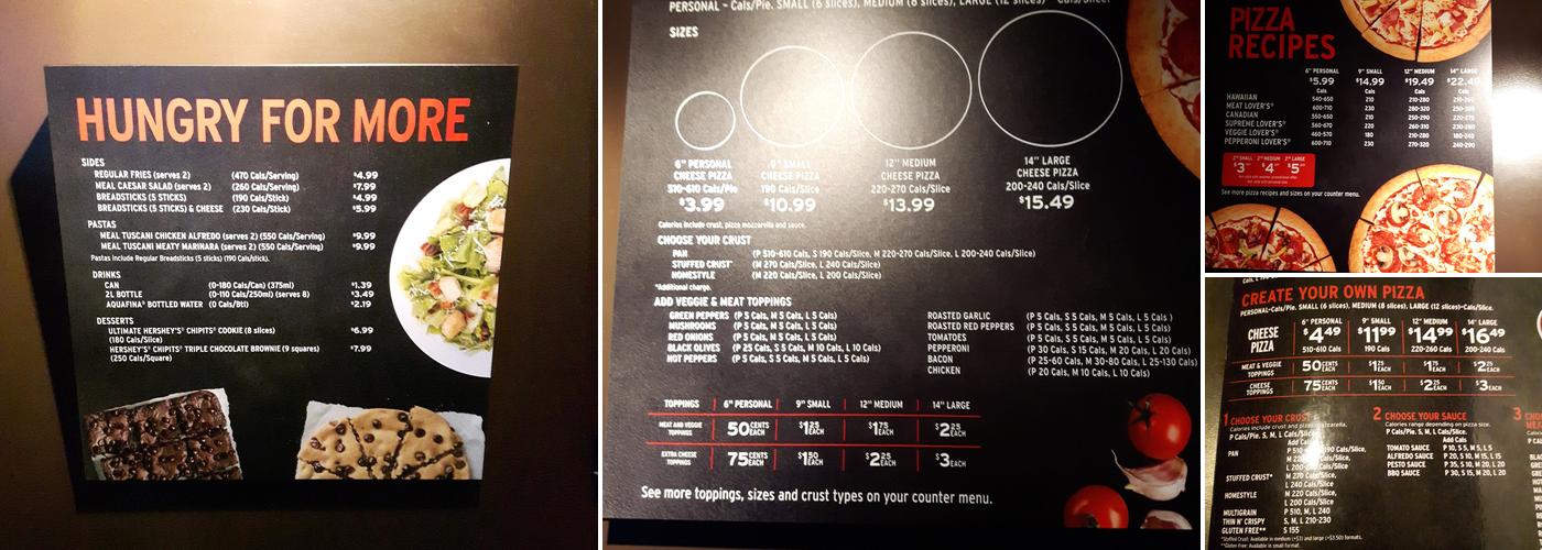 Pizza Hut Menu