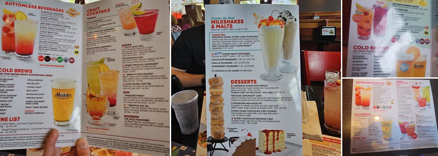 Red Robin Gourmet Burgers and Brews Menu