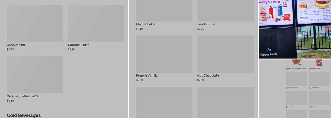 Tim Hortons Menu