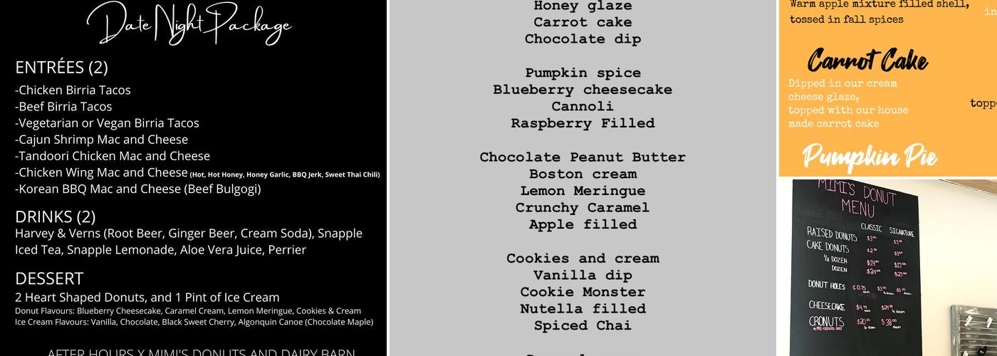 Mimi's Donuts Menu