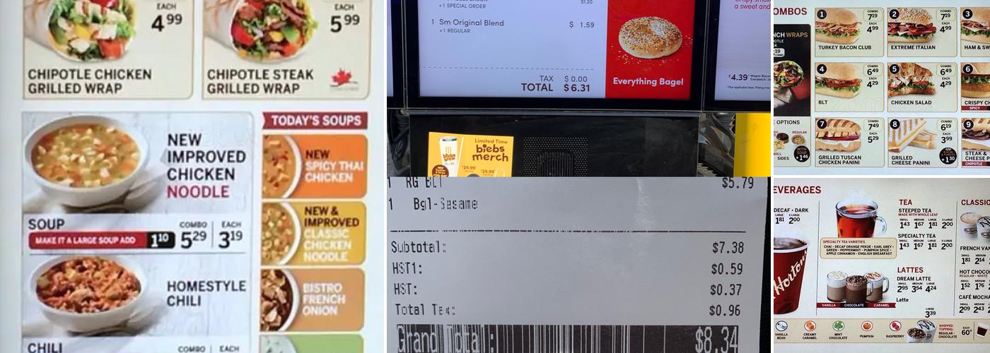 Tim Hortons Menu