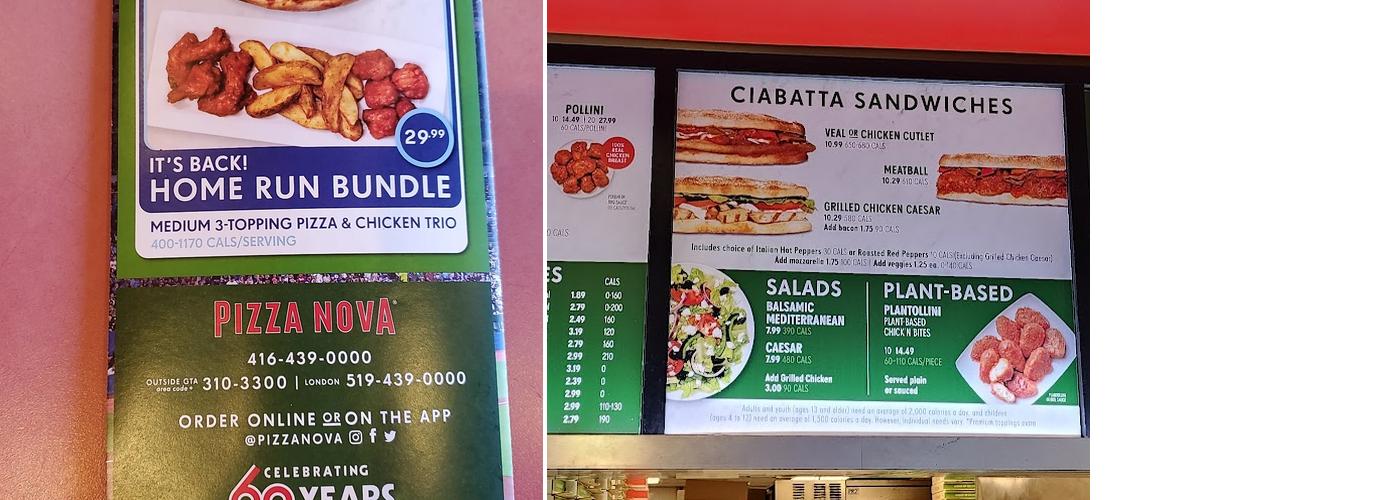 Pizza Nova Menu