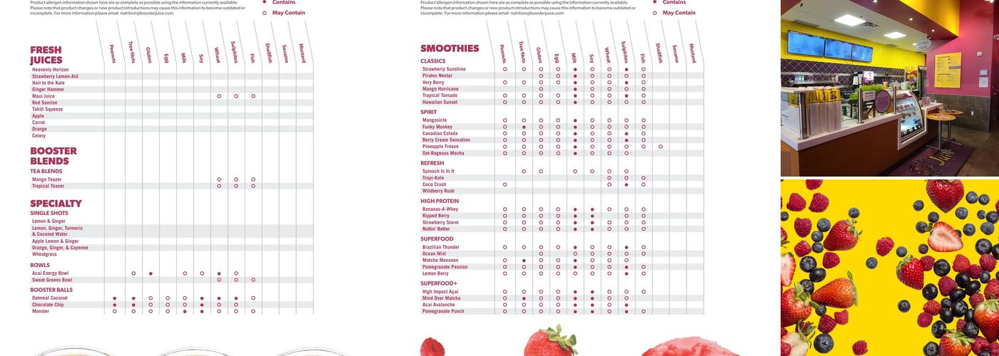Booster Juice Menu