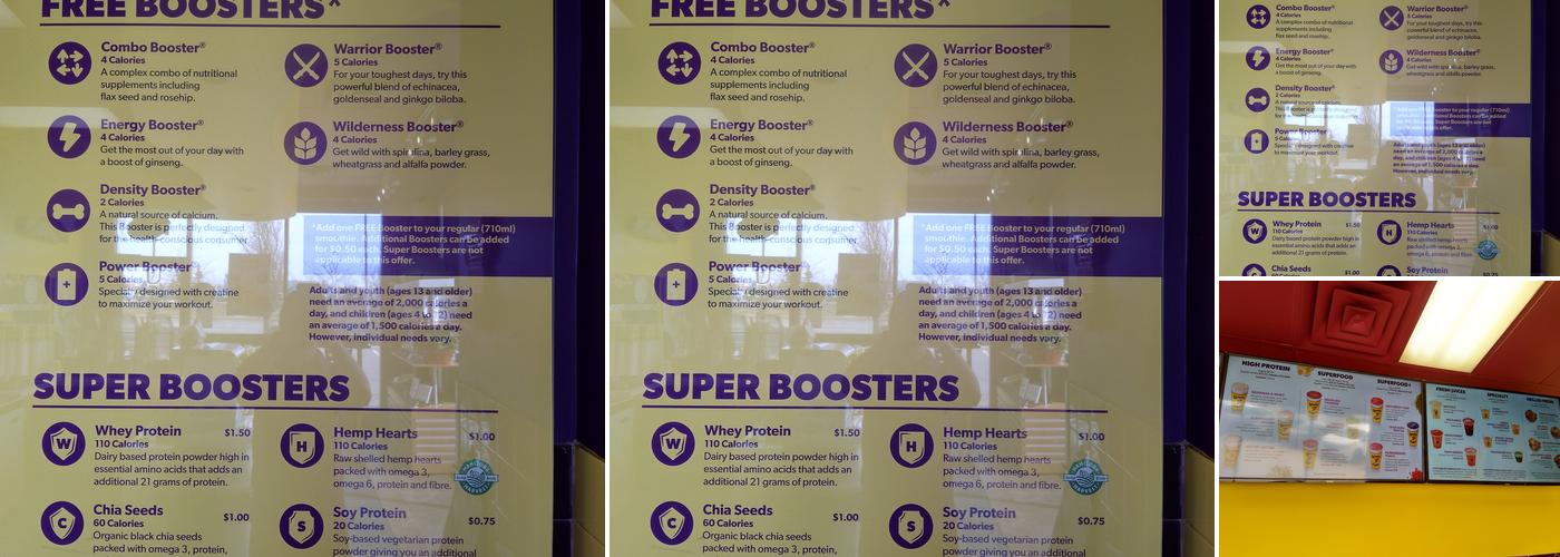 Booster Juice Menu