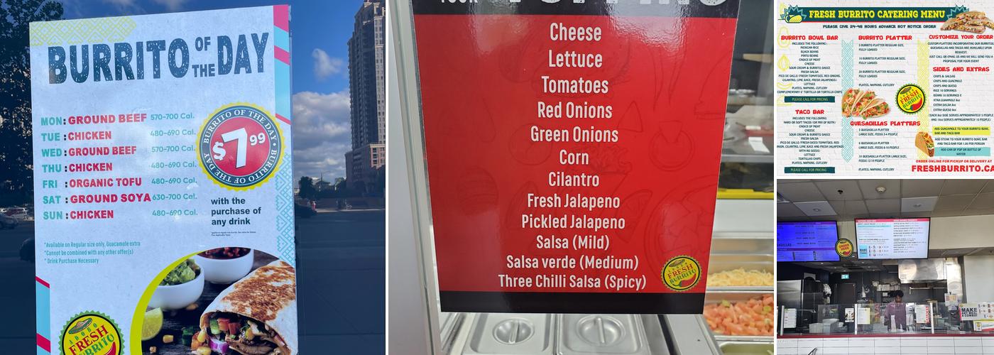 Fresh Burrito Menu