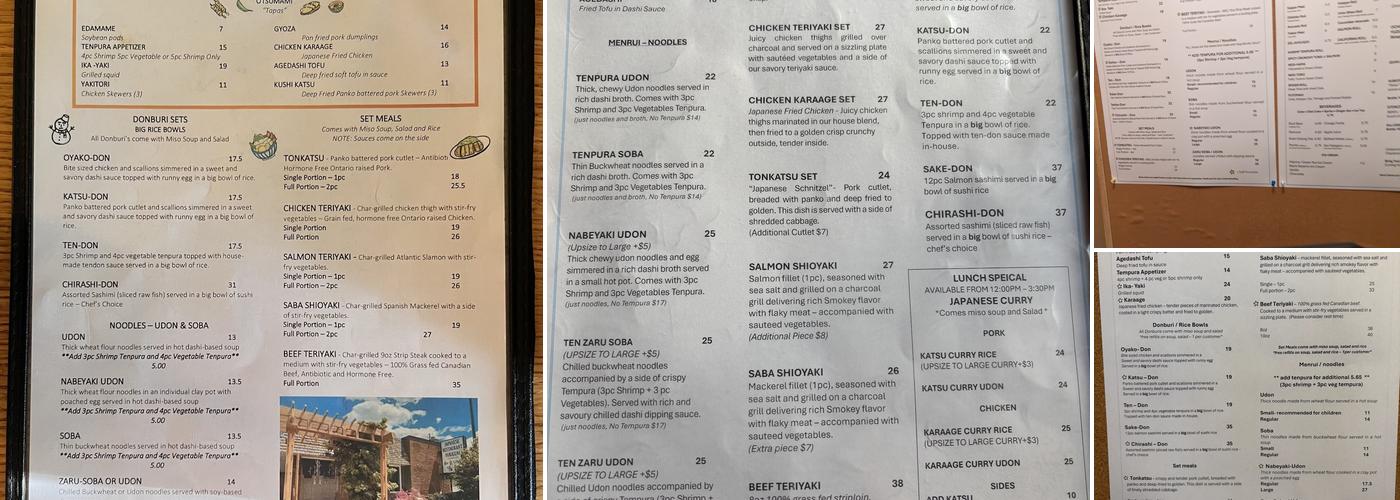 YUKIGUNI Menu