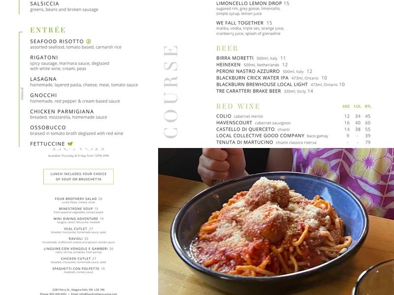 Four Brothers Cucina Menu