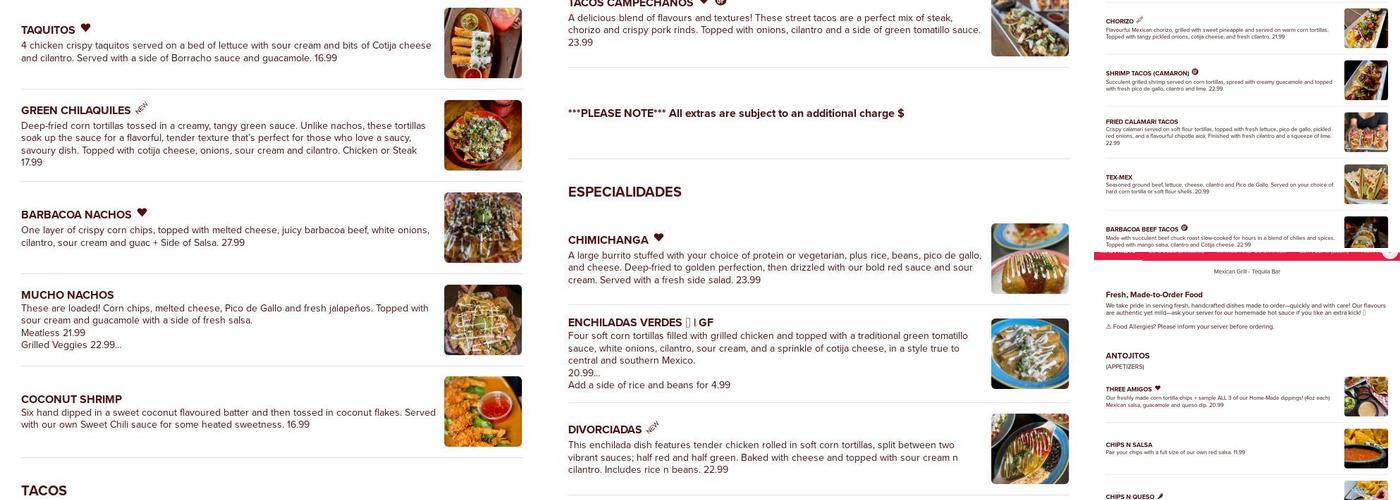 Taco N Tequila Menu