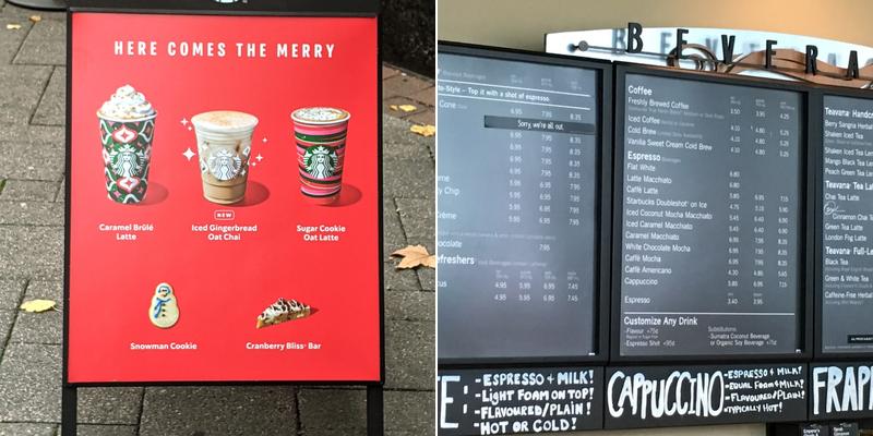Starbucks Menu