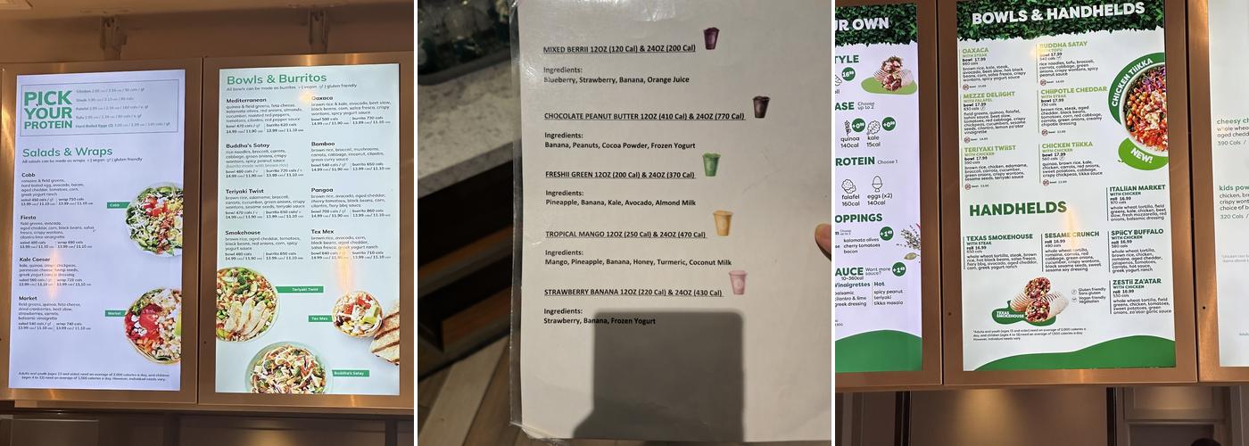 Freshii Menu