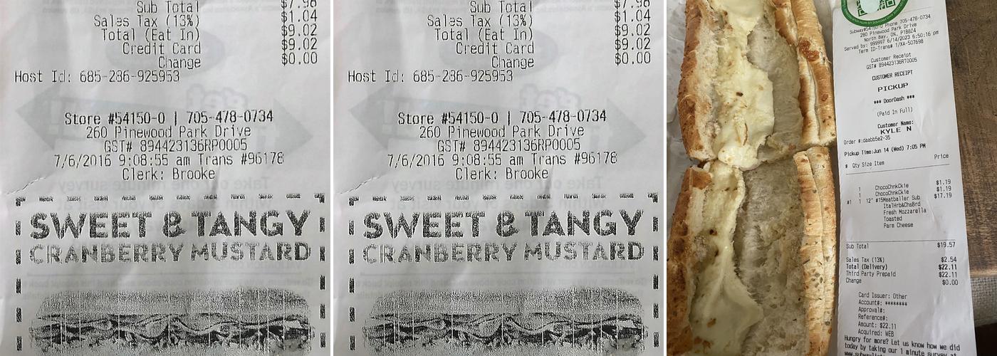 Subway Menu