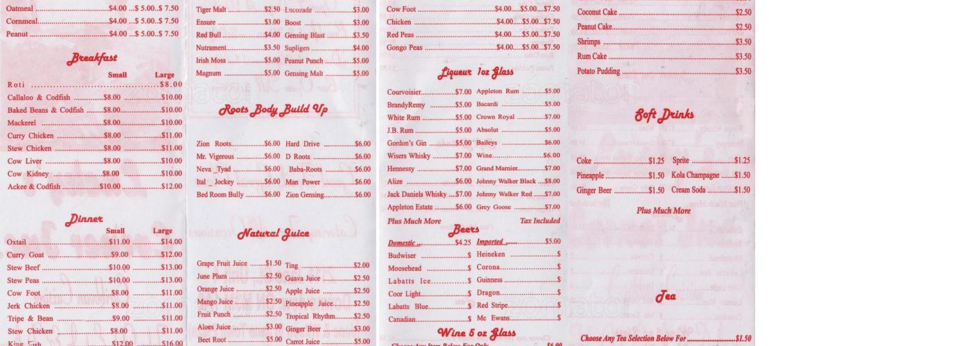 Lucky's Corner Menu