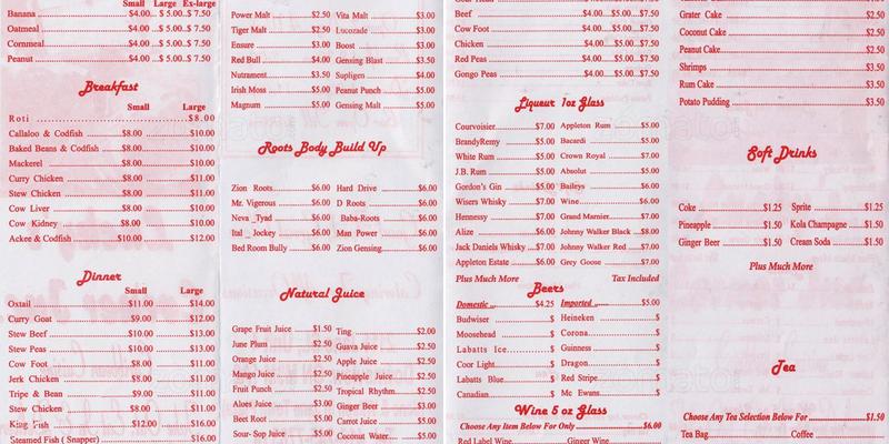 Lucky's Corner Menu