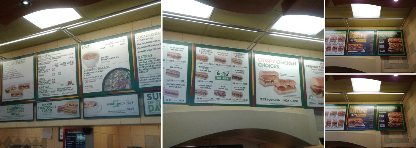 Subway Menu