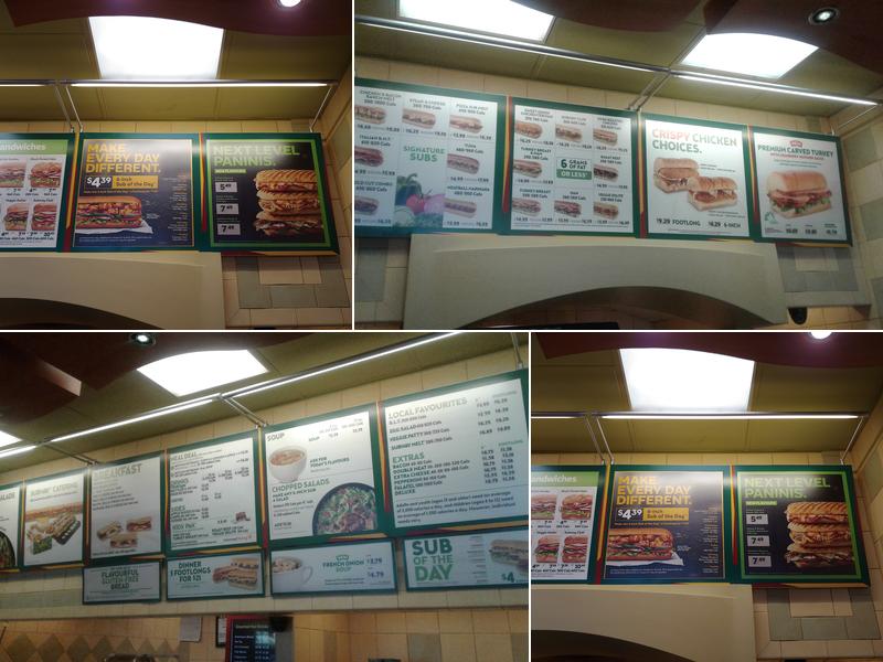 Subway Menu