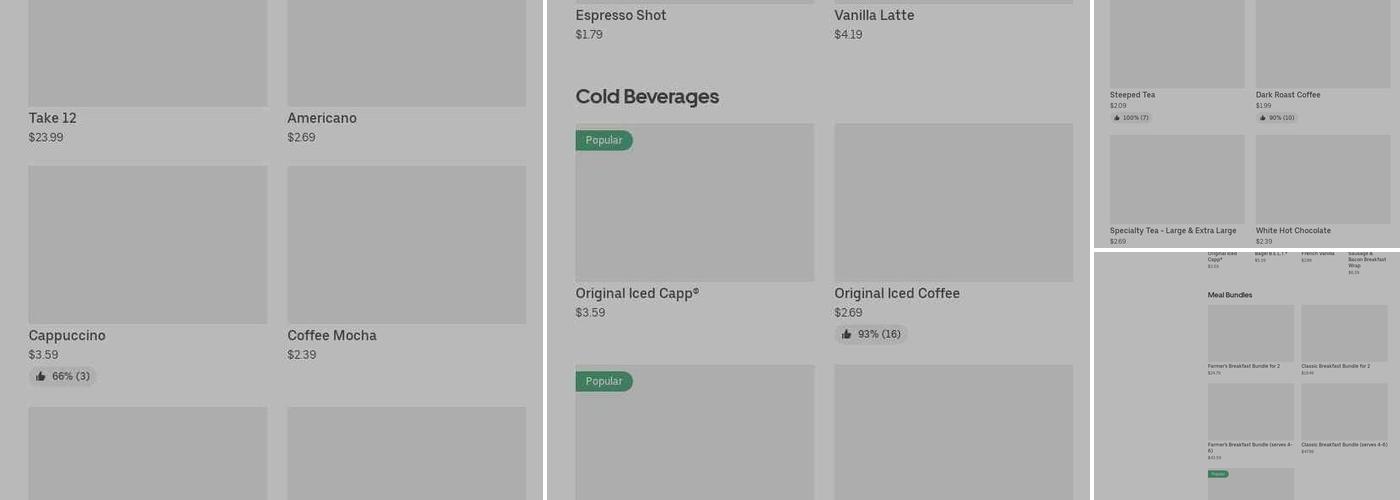 Tim Hortons Menu