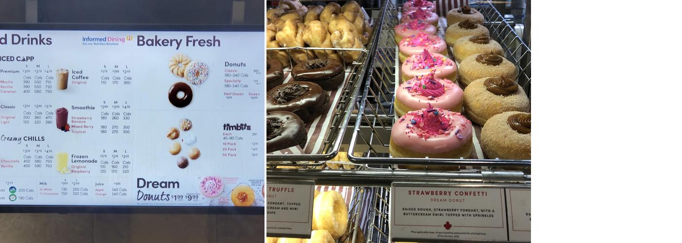 Tim Hortons Menu