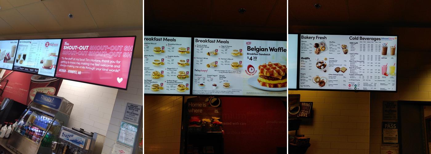 Tim Hortons Menu