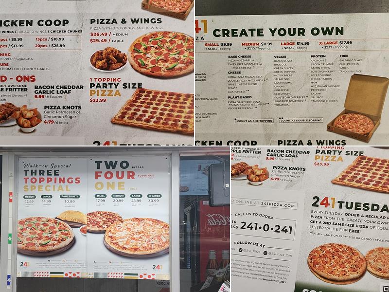 241 Pizza Menu