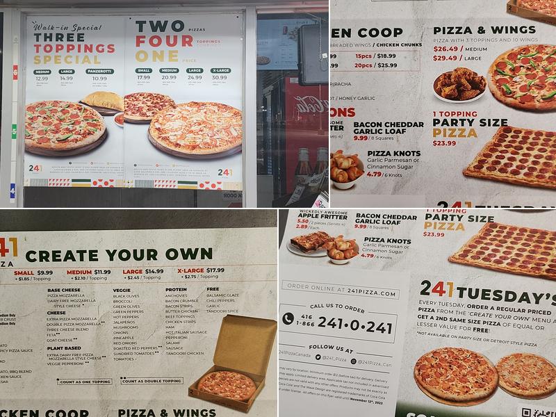 241 Pizza Menu