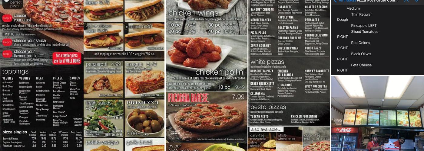 Pizza Nova Menu