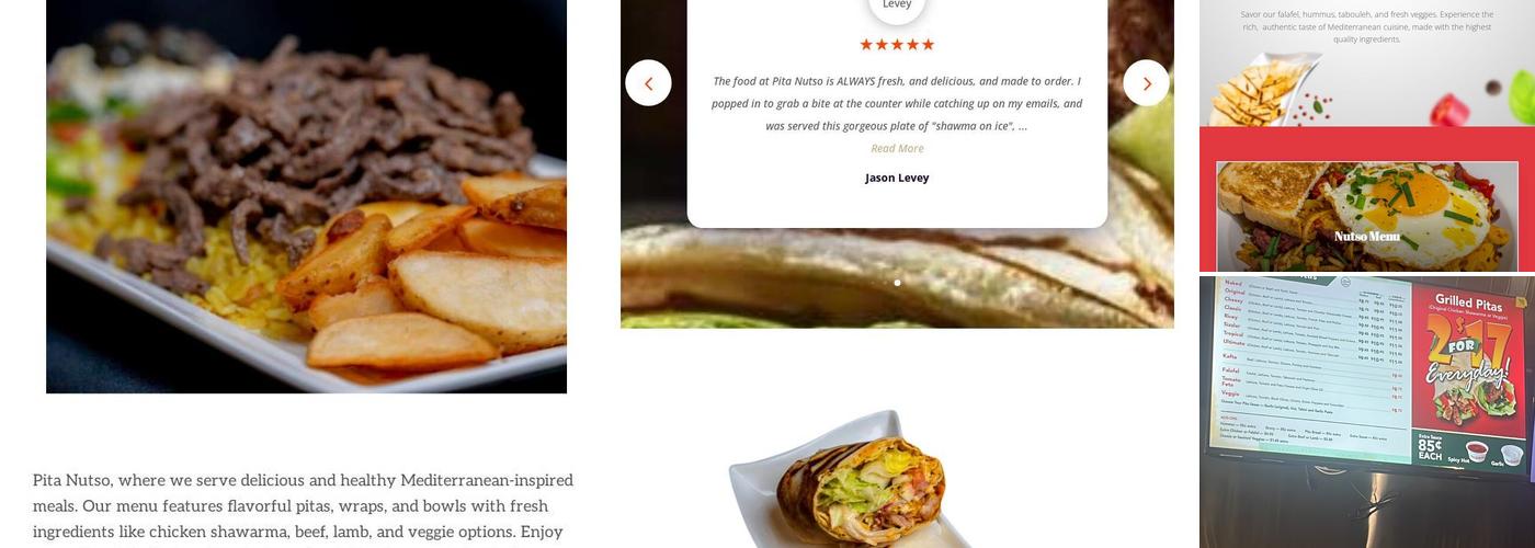 Pita Nutso Menu