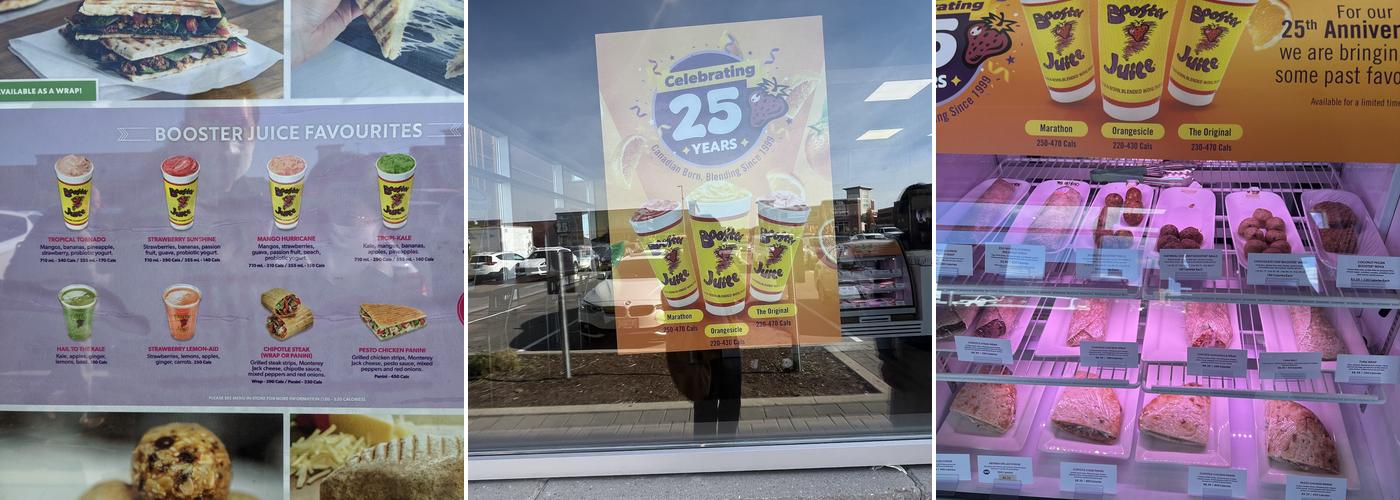 Booster Juice Menu