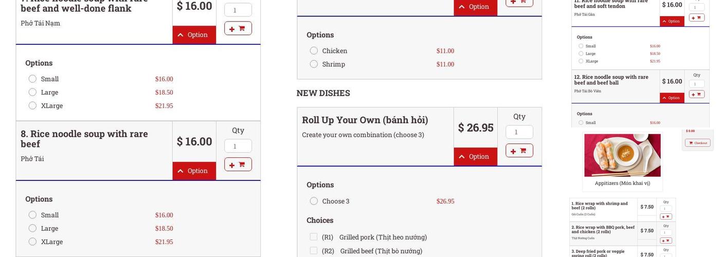 PHO 99 Menu