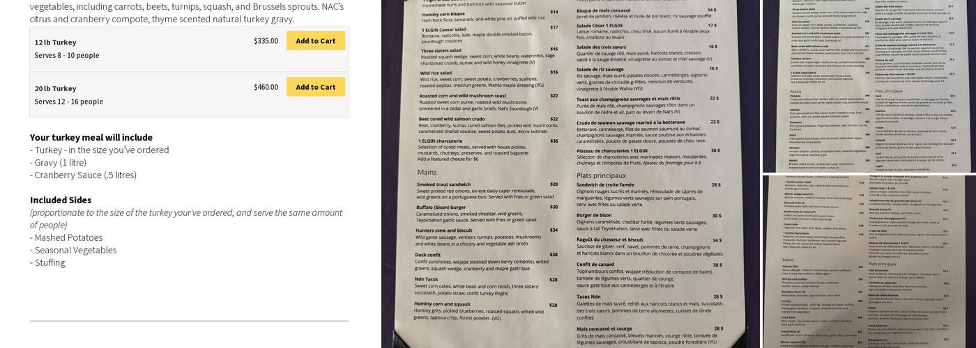1 Elgin Restaurant Menu