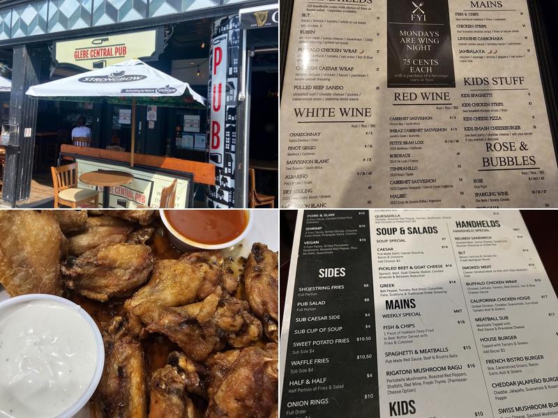 Glebe Central Pub Menu