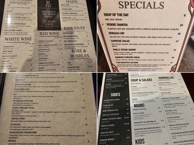 Glebe Central Pub Menu