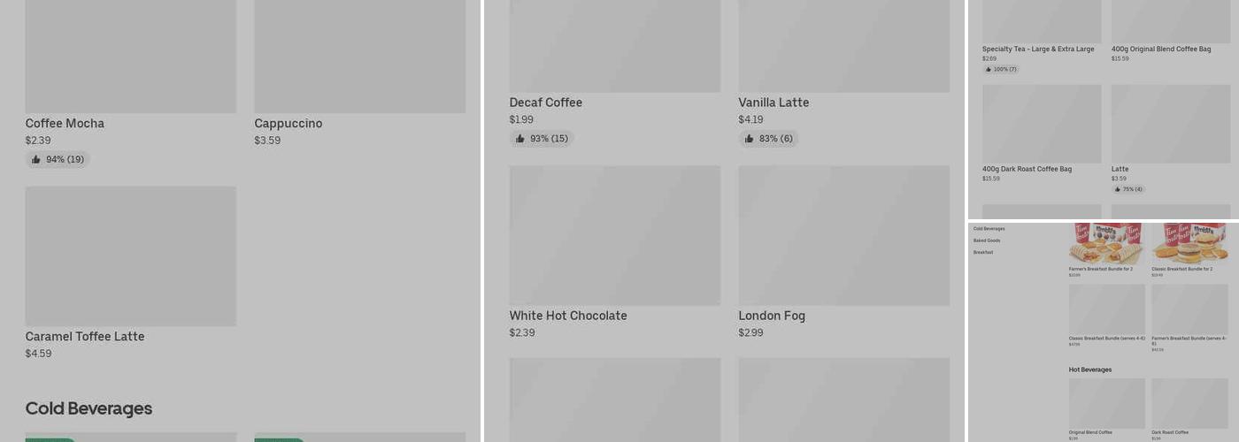 Tim Hortons Menu