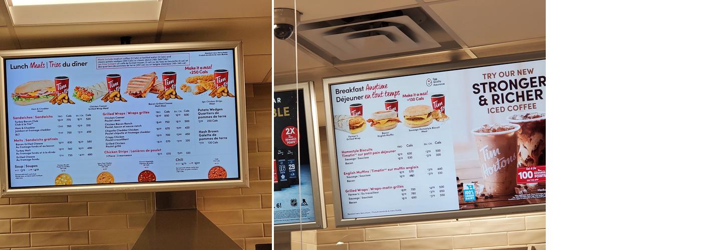 Tim Hortons Menu