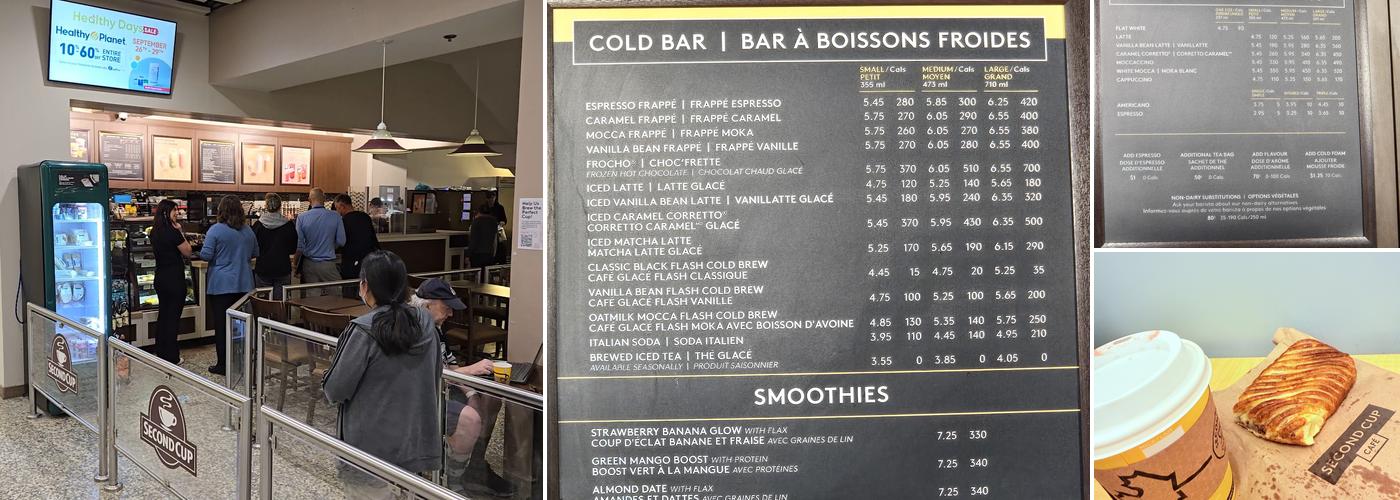 Second Cup Café Menu