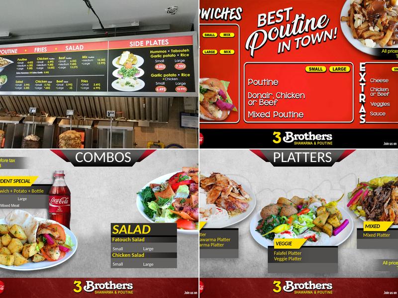 3 brothers Shawarma & Poutine Menu