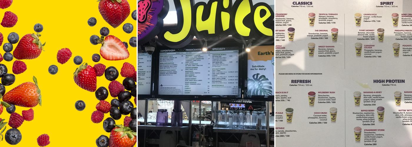 Booster Juice Menu