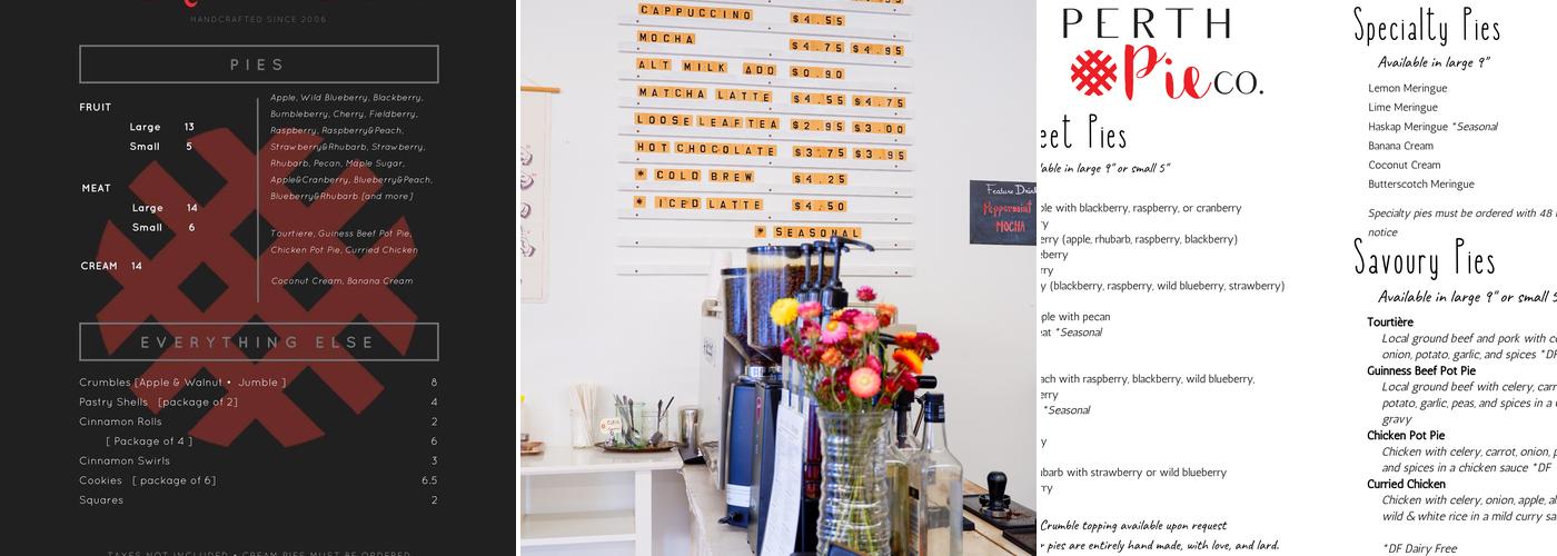 Perth Pie Co. Menu