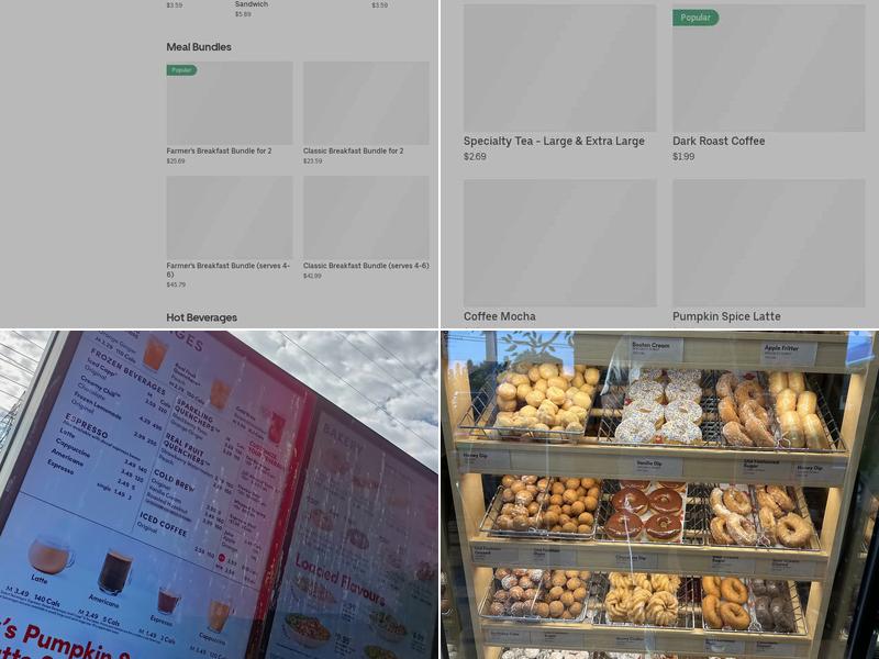 Tim Hortons Menu