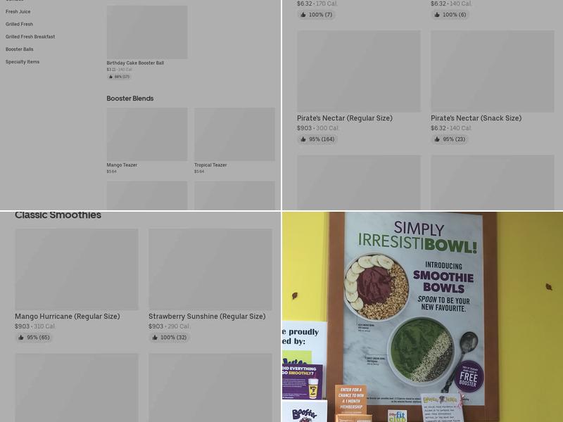 Booster Juice Menu