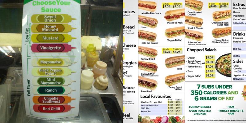 Subway Menu