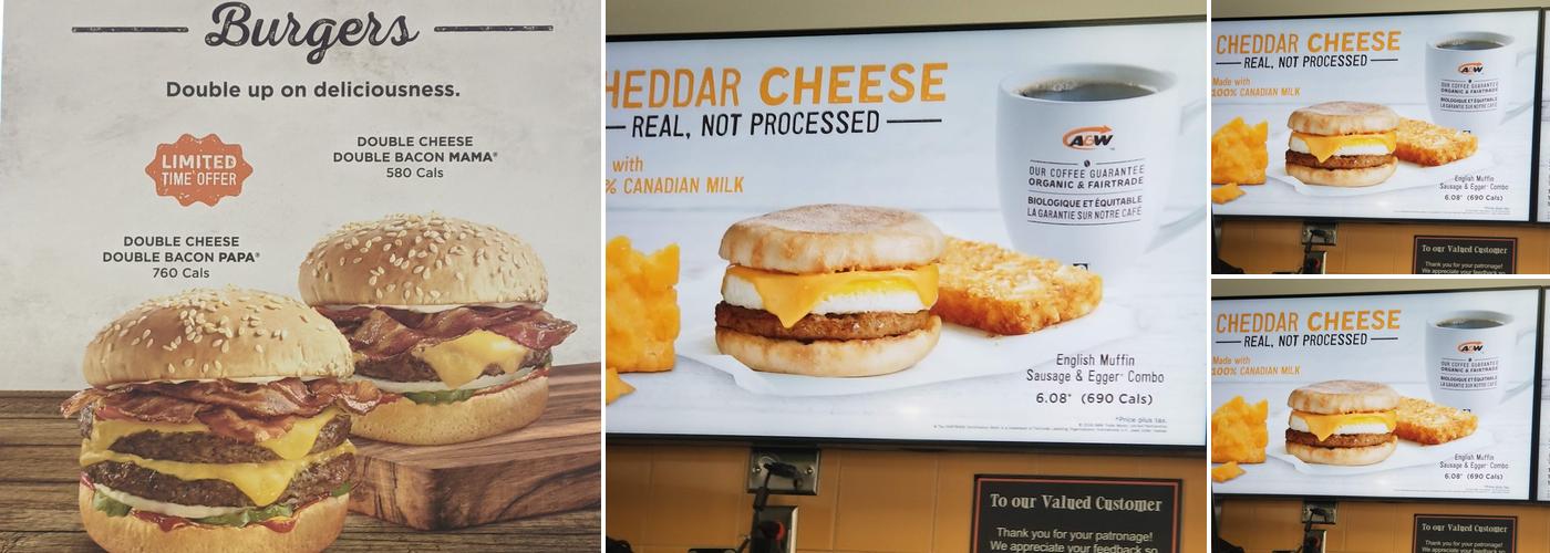 A&W Canada Menu