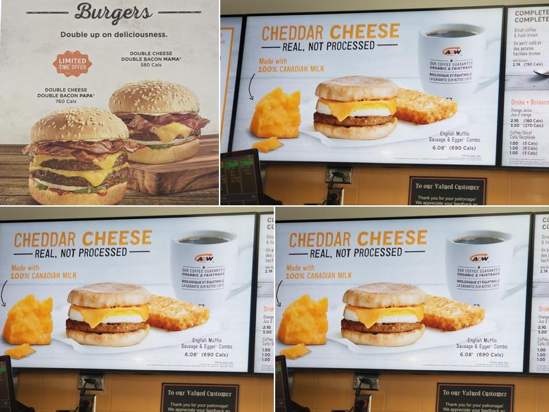 A&W Canada Menu